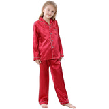 Flickor Silk Pyjama Set Long Unisex Silk Pyjamas för barn