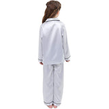 Flickor Silk Pyjama Set Long Unisex Silk Pyjamas för barn