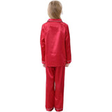 Flickor Silk Pyjama Set Long Unisex Silk Pyjamas för barn