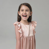 19 Momme Grils Silk Nightgown Cute Princess Dress with Ruffles Kid's Luxury Sleep Dress -  slipintosoft