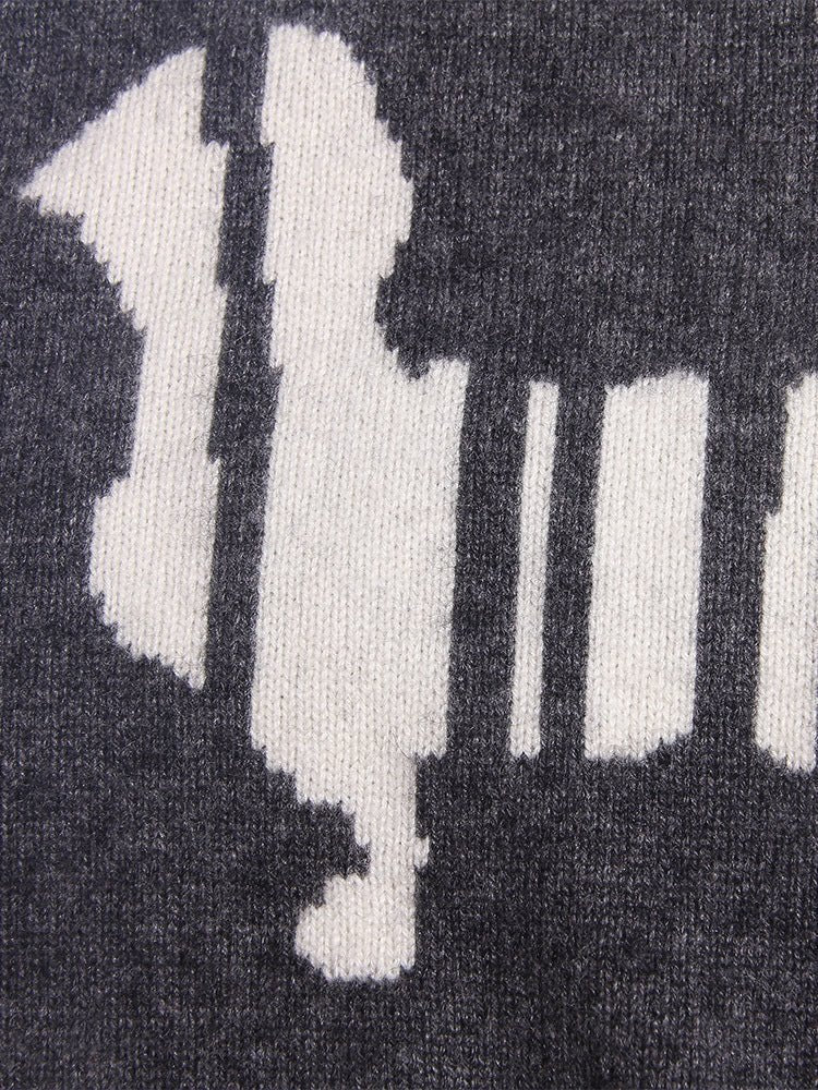Kids 100% Cashmere Sweater Vest Abstract Dog Pattern Cashmere Knit Pullover
