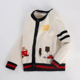 Kids Cashmere Cardigan Toy Car Traffic Knit Design Cashmere Sweater