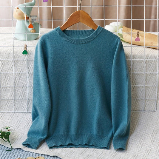 kids cashmere sweater crew neck cashmere pullover baby knitted sweater