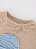 Kids Cashmere Sweater Penguin Design Crew Neck Cashmere Knit Pullover
