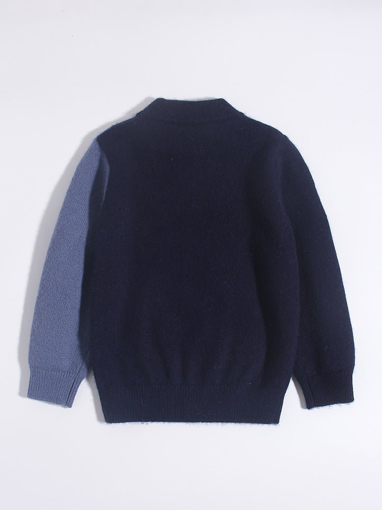 Kids Cashmere Sweater Shark Fish Design Warm Cashmere Knit Pullover