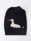 Kids Cashmere Sweater Vest Sleeveless Cashmere Knit Pullover with Goose