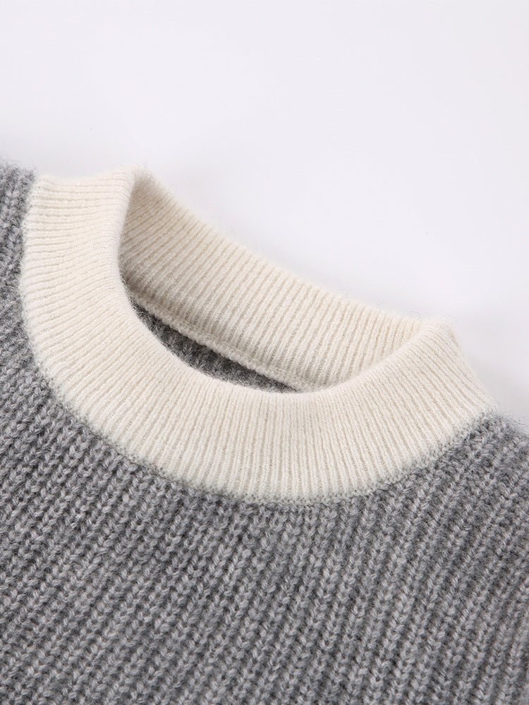 Kids Ribbed Cashmere Sweater Smiley Patch Crew Neck Cashmere Pullover
