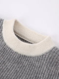 Kids Ribbed Cashmere Sweater Smiley Patch Crew Neck Cashmere Pullover