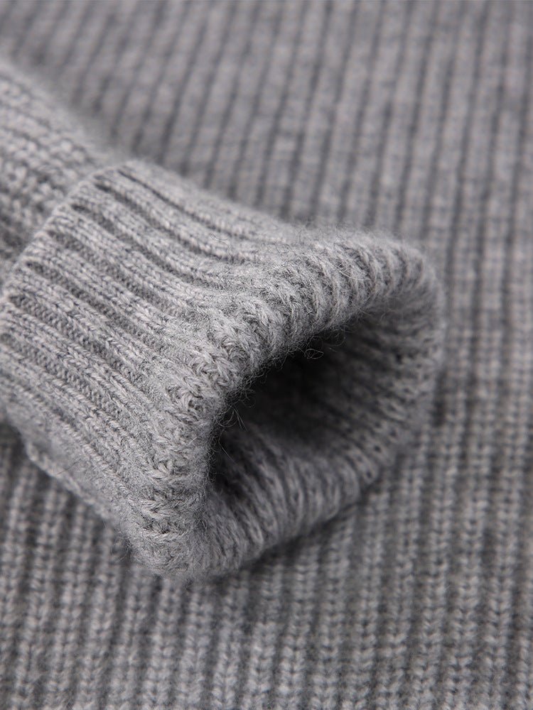 Kids Ribbed Cashmere Sweater Smiley Patch Crew Neck Cashmere Pullover