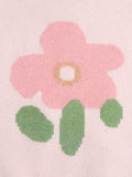 Kids Spring Fall Cashmere Vest Flower Design Cashmere Knit Pullover
