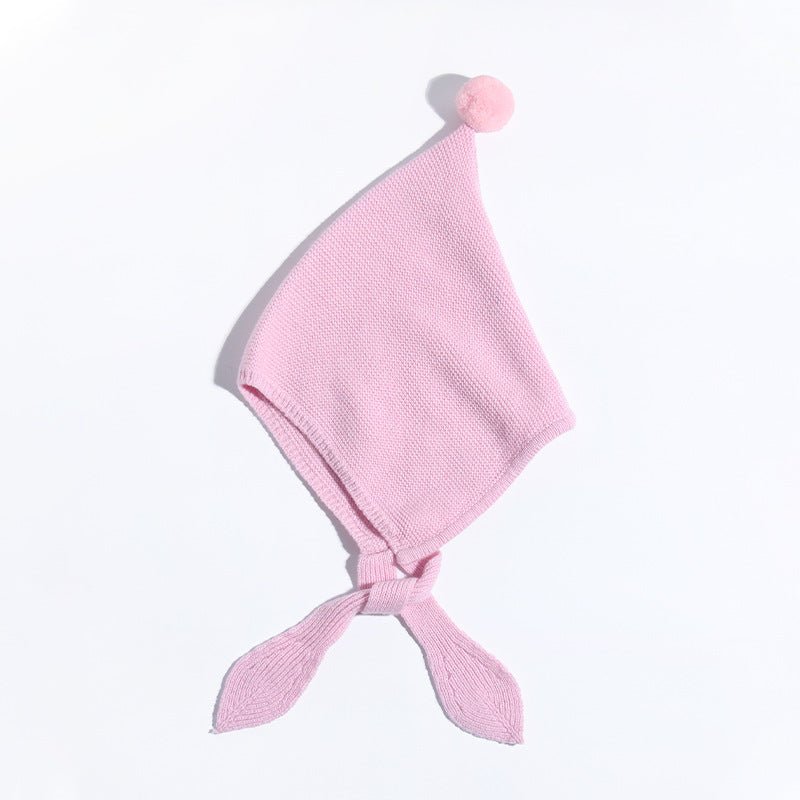 Kids Tie Cashmere Beanie Knit Elf Cashmere Hats with Pom Pom Multi Colors