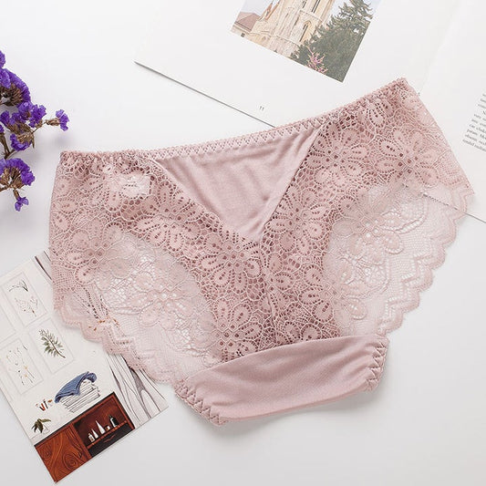 Silk Lace Underwear Women Floral Lace Silk Panties