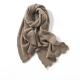 Long Cut - out Cashmere Scarf for Women Double Layer Cashmere Wraps Soft Colors - slipintosoft