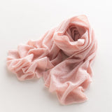 Long Cut - out Cashmere Scarf for Women Double Layer Solid Cashmere Shawl and Wraps Cashmere Scarf