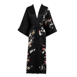 Quality 100% Long Silk Kimono for Women Cherry Blossom Printing Ladies Luxury Mulberry Silk Kimono Robe -  slipintosoft