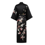 Quality 100% Long Silk Kimono for Women Cherry Blossom Printing Ladies Luxury Mulberry Silk Kimono Robe -  slipintosoft