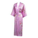 Quality 100% Long Silk Kimono for Women Cherry Blossom Printing Ladies Luxury Mulberry Silk Kimono Robe -  slipintosoft