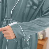 Long Silk Robe for Men Luxury Pure Silk Badrock Sovkläder