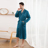 Long Silk Robe for Men Luxury Pure Silk Badrock Sovkläder