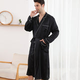 Long Silk Robe for Men Luxury Pure Silk Badrock Sovkläder