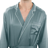 Long Silk Robe for Men Luxury Pure Silk Badrock Sovkläder