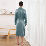 Long Silk Robe for Men Luxury Pure Silk Badrock Sovkläder