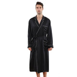 Long Silk Robe for Men Luxury Pure Silk Badrock Sovkläder