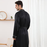 Long Silk Robe for Men Luxury Pure Silk Badrock Sovkläder