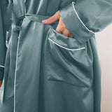 Long Silk Robe for Men Luxury Pure Silk Badrock Sovkläder