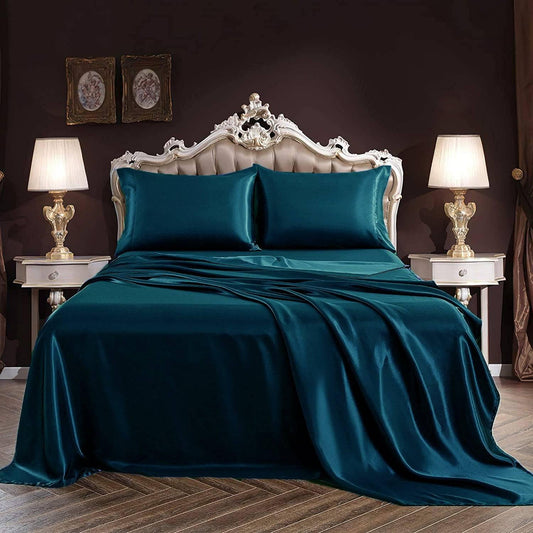 Luxury 100% sidenbäddar 22 Momme Pure 4st Silk Bedding Set