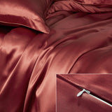 Luxury 22 Momme 4st Silk Däcke Cover Set (Fitted Sheet)