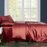 Luxury 22 Momme 4st Silk Däcke Cover Set (Flat Sheet)