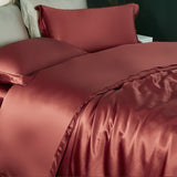 Luxury 22 Momme 4st Silk Däcke Cover Set (Flat Sheet)