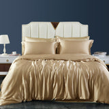 Luxury 22 Momme 4st Silk Däcke Cover Set (Flat Sheet)