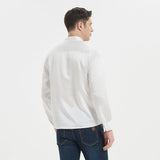 Lyxig siden Silk Henley skjortor för män Pure Silk Stand Collar Top