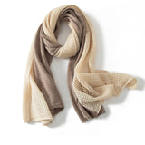 Blandade färger Pure Cashmere Scarf Cut-out Lång Cashmere Sjal och Wraps