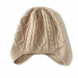 100 % Cashmere mössa för kvinnor Cashmere Beanie Hat Öronkåpa Cashmere Stickad Hat