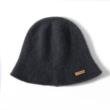 Dammössa Cashmere Bucket Hat Cashmere Stickad Cloche Hat för höst och vinter