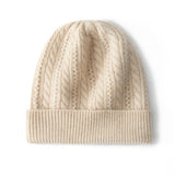 Men and Women Cashmere Hats Pure Cashmere Foldover Hat for Autumn Winter Spring - slipintosoft