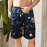 Herr Silk Boxers Print Silk Shorts Sleep Pyjamas Byxor