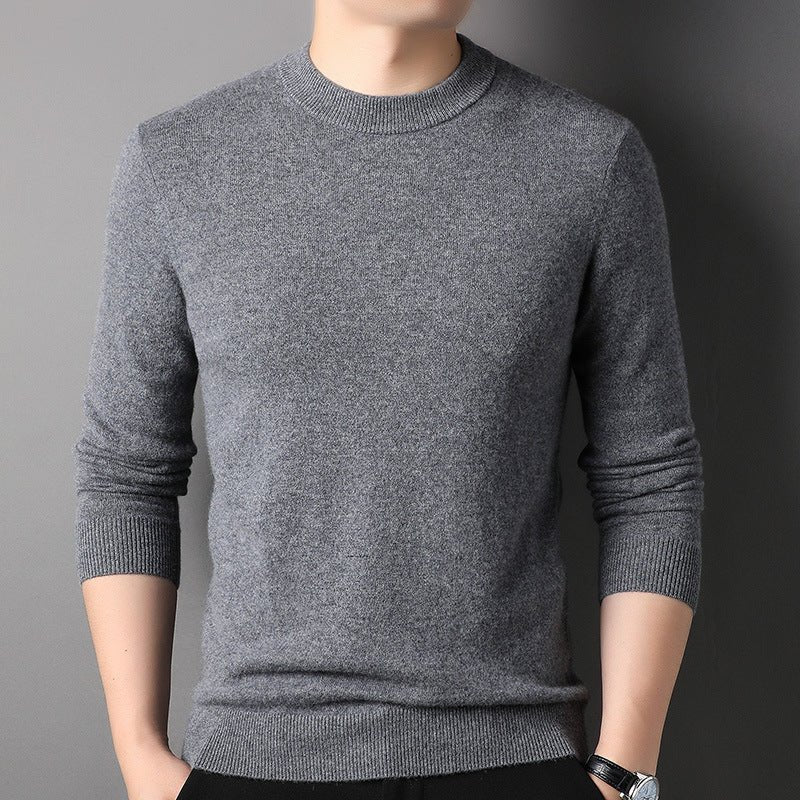 Mens Mock Neck Pure Cashmere Sweater Long Sleeve Solid Cashmere Tops Multi Colors - slipintosoft