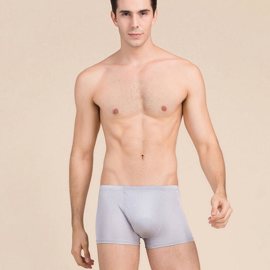 Silk Boxer Briefs Men Silk Knitted Underwear Comfy Silk Boxer