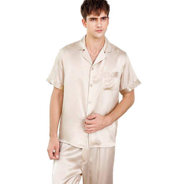 Men's Short Sleeve Silk Pajamas Set For Men Most Comfortable Silk Nightwear (multi-colors) XL XXL XXXL -  slipintosoft