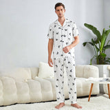 Long men's silk pajamas Set Butterfly Pure luxury silk nightwear - slipintosoft