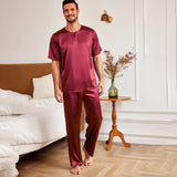 Men's Silk Pajamas set Simple & Comfortable Silk sleepwear - slipintosoft