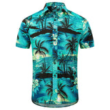 T-shirt i siden för män Hawaiian skjortor Kort silk strandskjorta