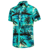 T-shirt i siden för män Hawaiian skjortor Kort silk strandskjorta