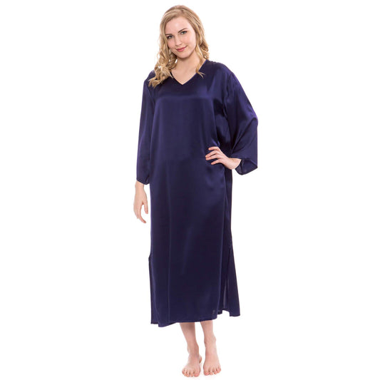 Women Loose Pullover Silk Nightwear Long Silk Dressing Gown