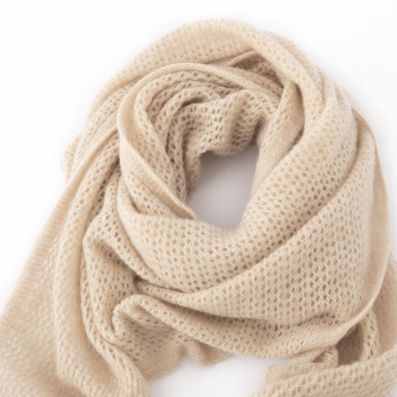 Open Knit Cashmere Cape Shawl Cashmere Triangle Scarf Cashmere Bandana