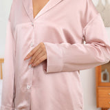 Oversized Womens Silk Pajamas Set With Wide Leg Pants